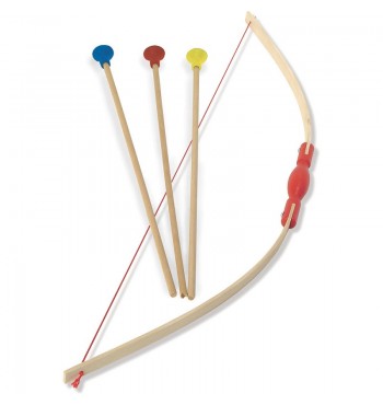 Arc en bois + 3 flèches de couleur + cible jouet vilac