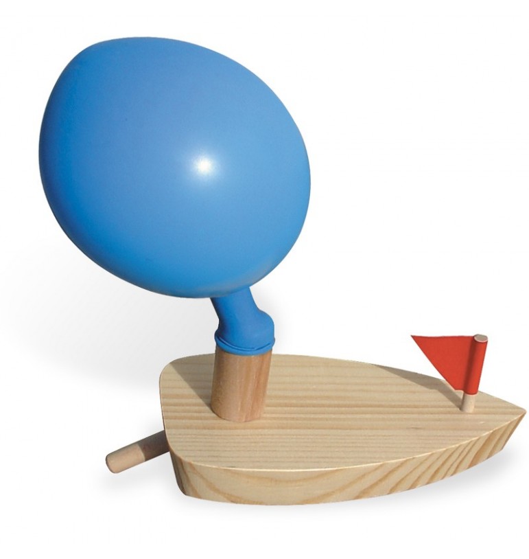 Bateau mobile en bois avec propulseur ballon gonflable jeu eau vilac